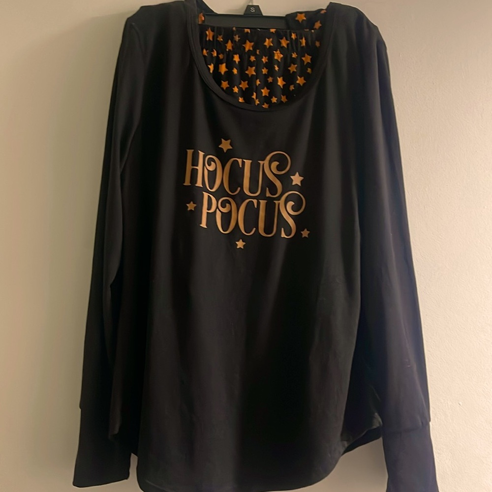 Spooky Night Hocus Pocus Women’s Pajama Set Black/Orange Size Medium NWT